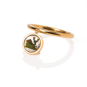 Peaceful Stag Charm ring