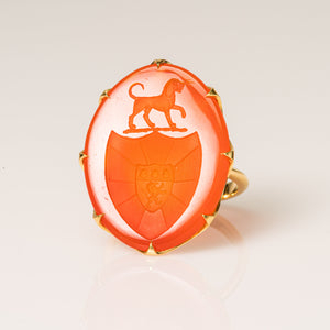 Dog, Lion & Scallop Coat of Arms-Ring-Seal & Scribe